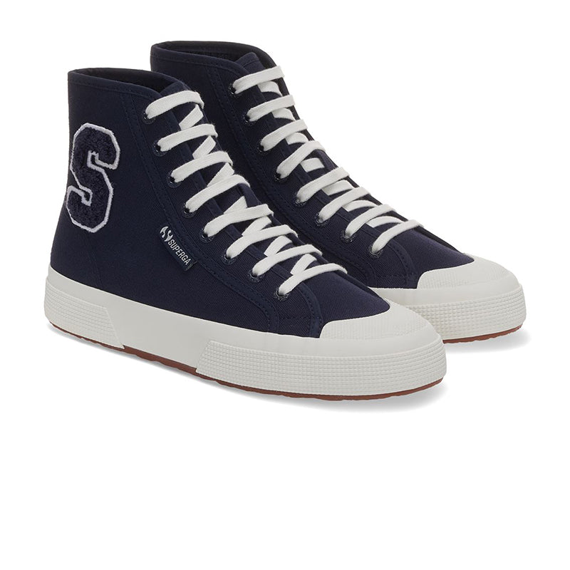 2295 Cotton Terry Patch - Navy White Avorio