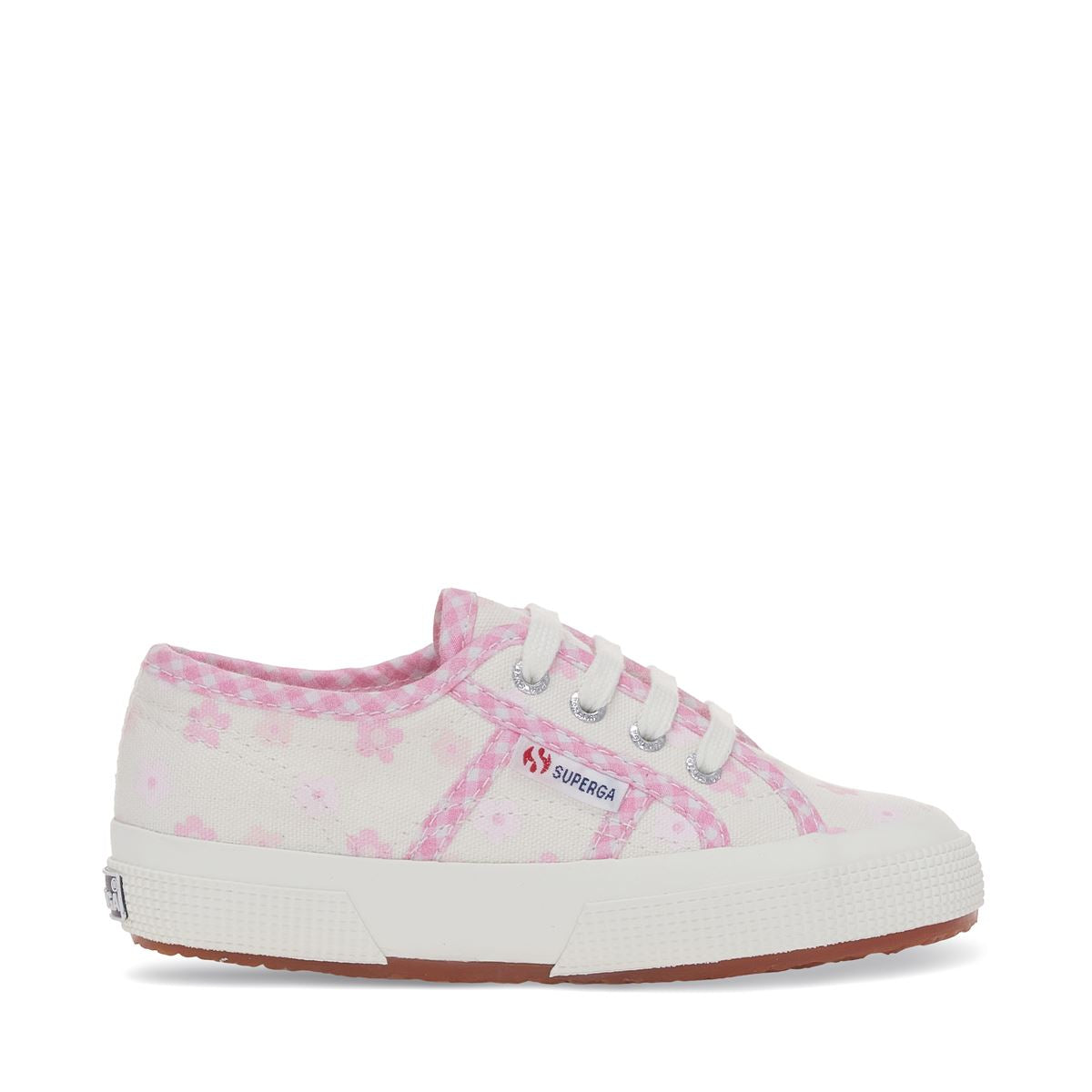2750 KIDS FLOWERS GINGHAM - WHITE AVR PINK