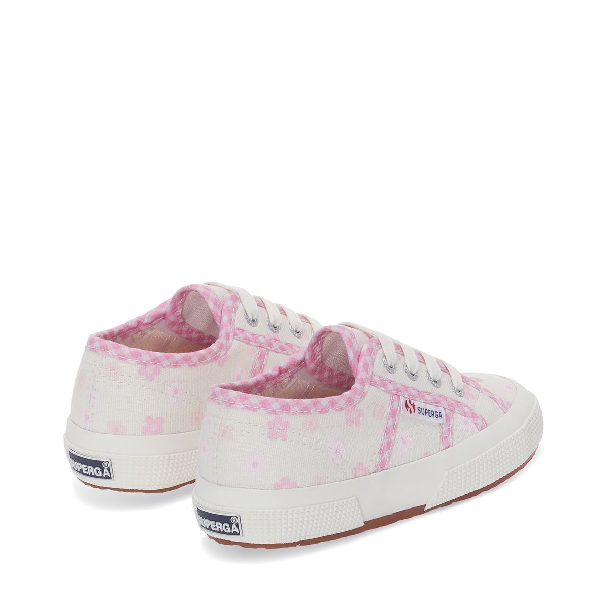 2750 KIDS FLOWERS GINGHAM - WHITE AVR PINK