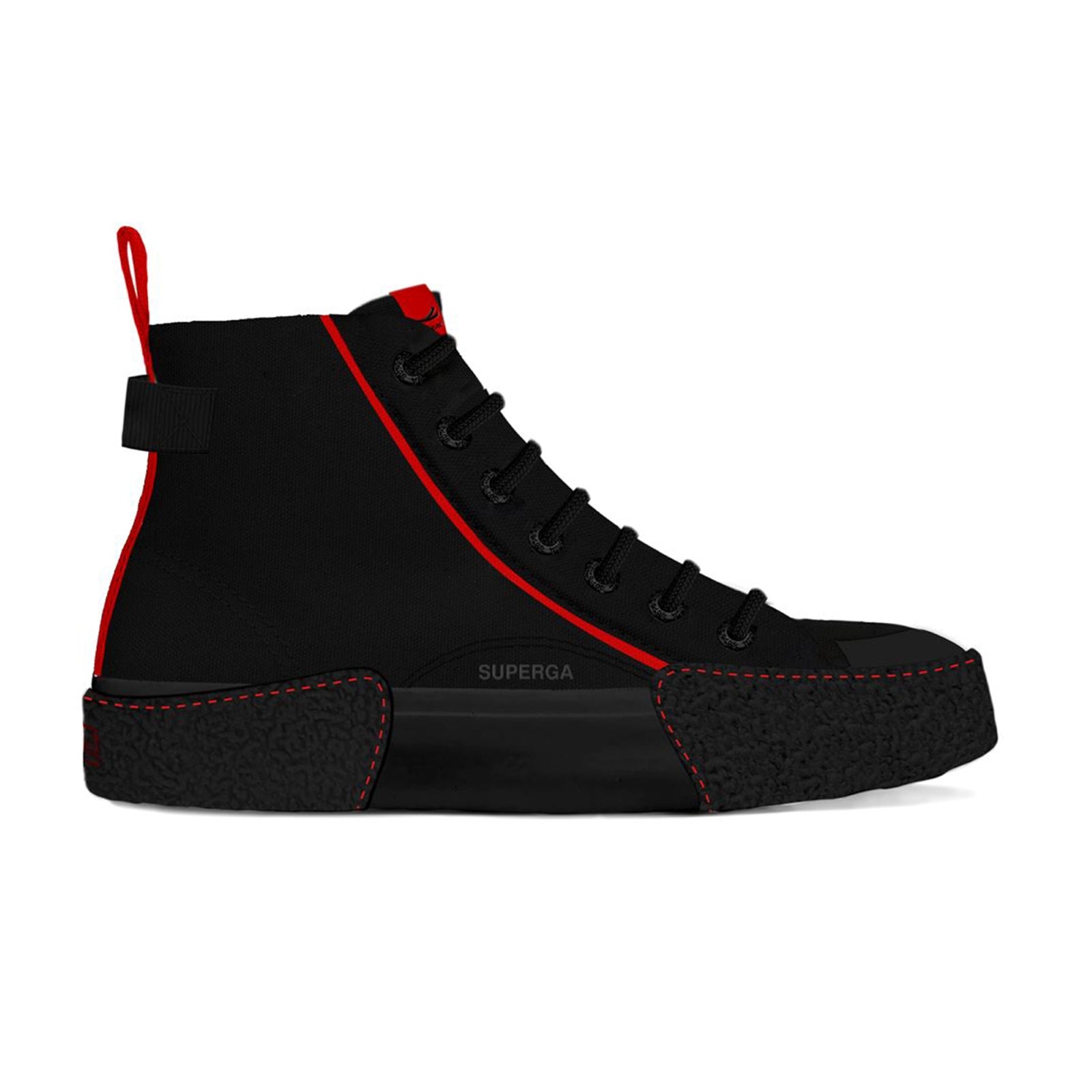 2673 Mid Big Bumper Tape - Full Black Red – Superga