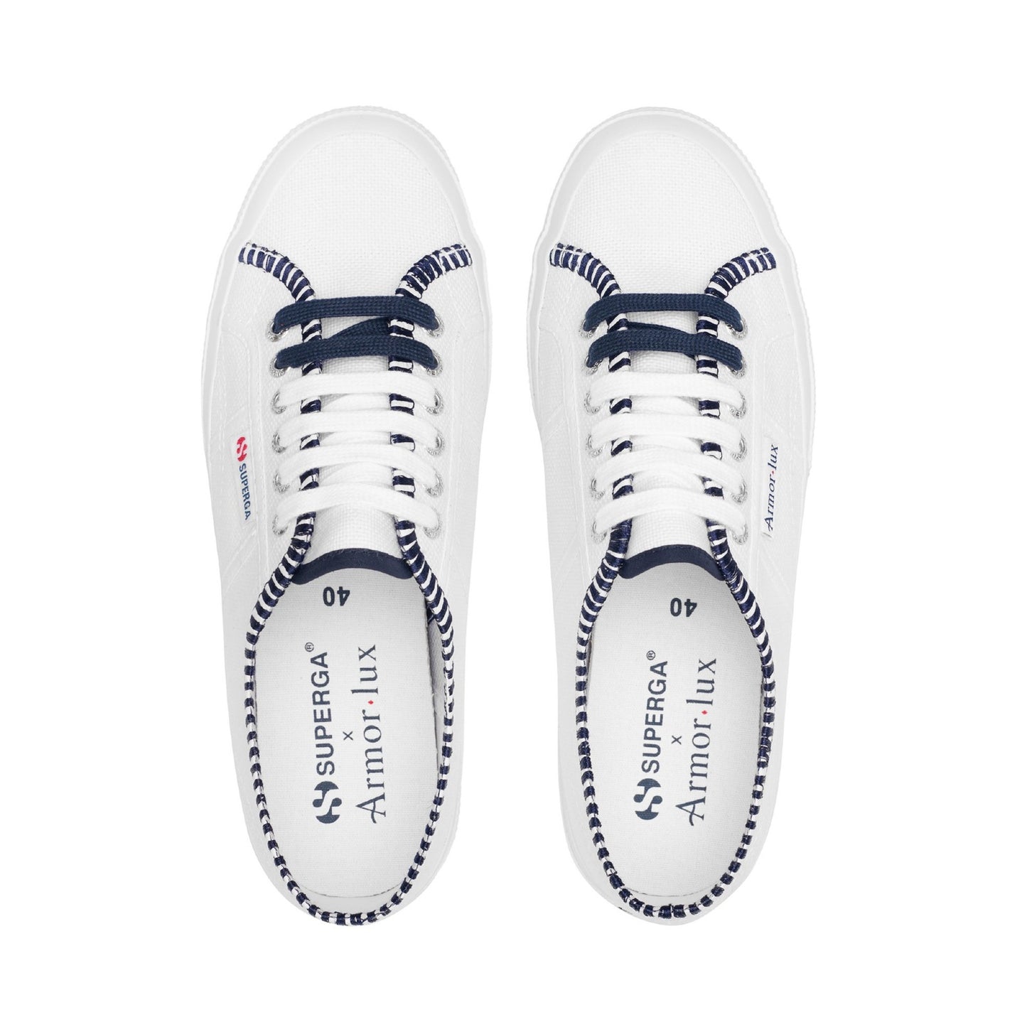 2750 COTTON EMB LINE - WHITE BLUE NAVY