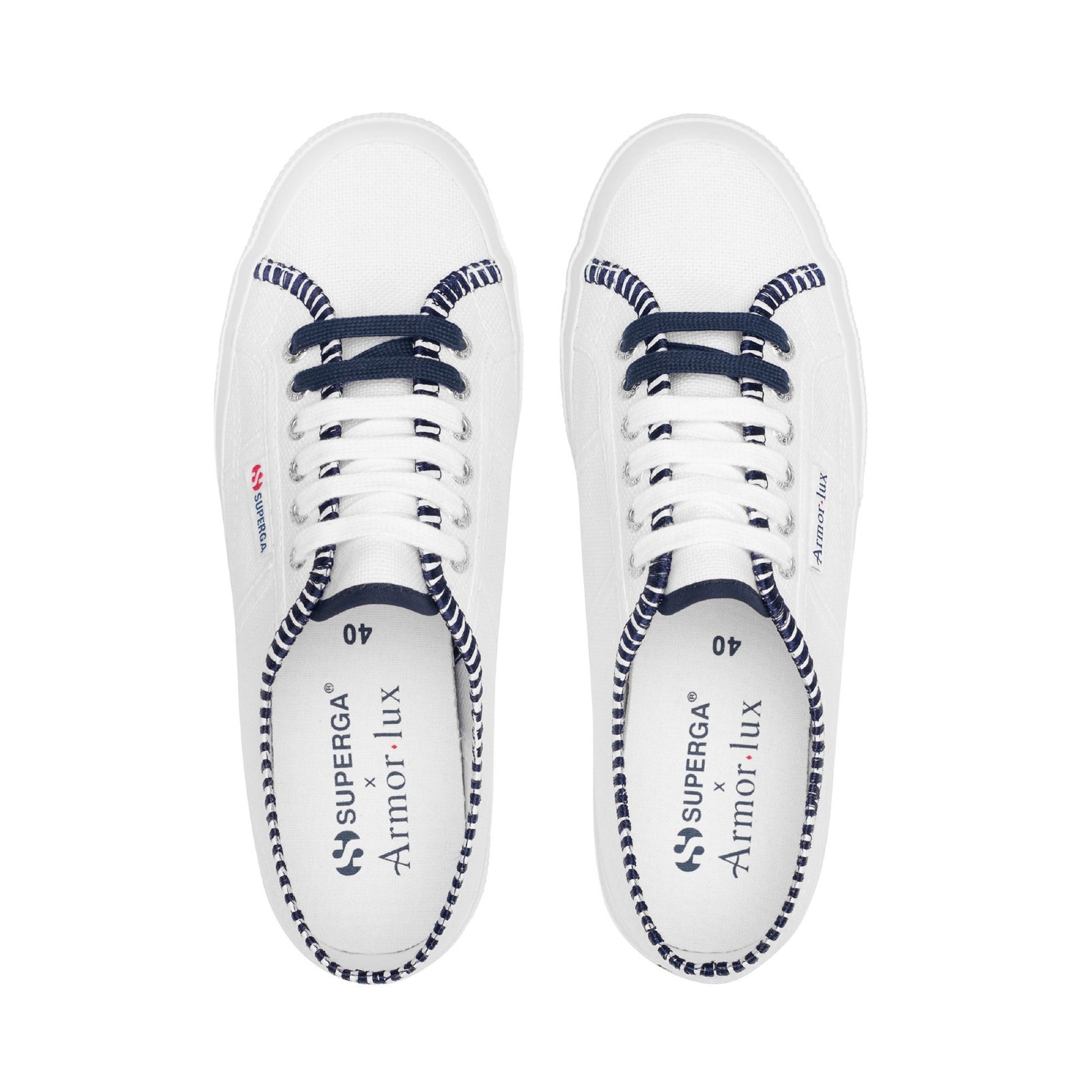 2750 COTTON EMB LINE - WHITE BLUE NAVY