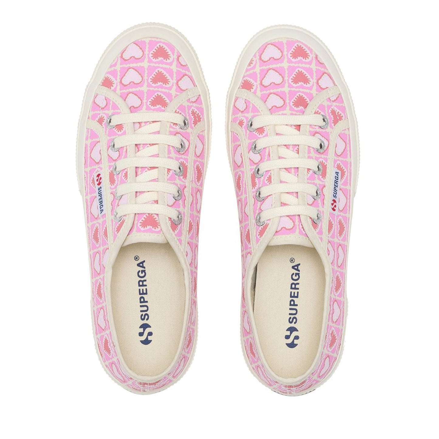 2750 HEART CROCHET - PINK BEIGE CORAL