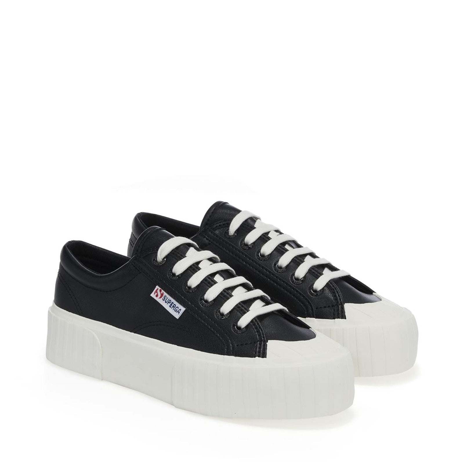 2631 Stripe Vegan Leather - Black White Avorio