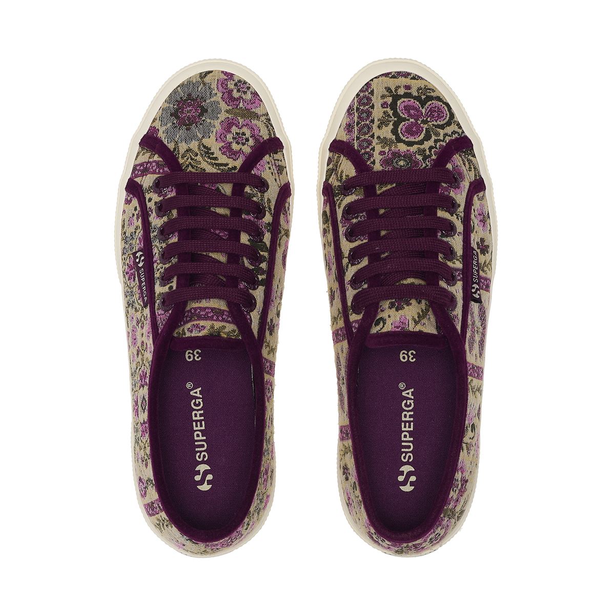 2750 Tapestry - Beige Purple Off White
