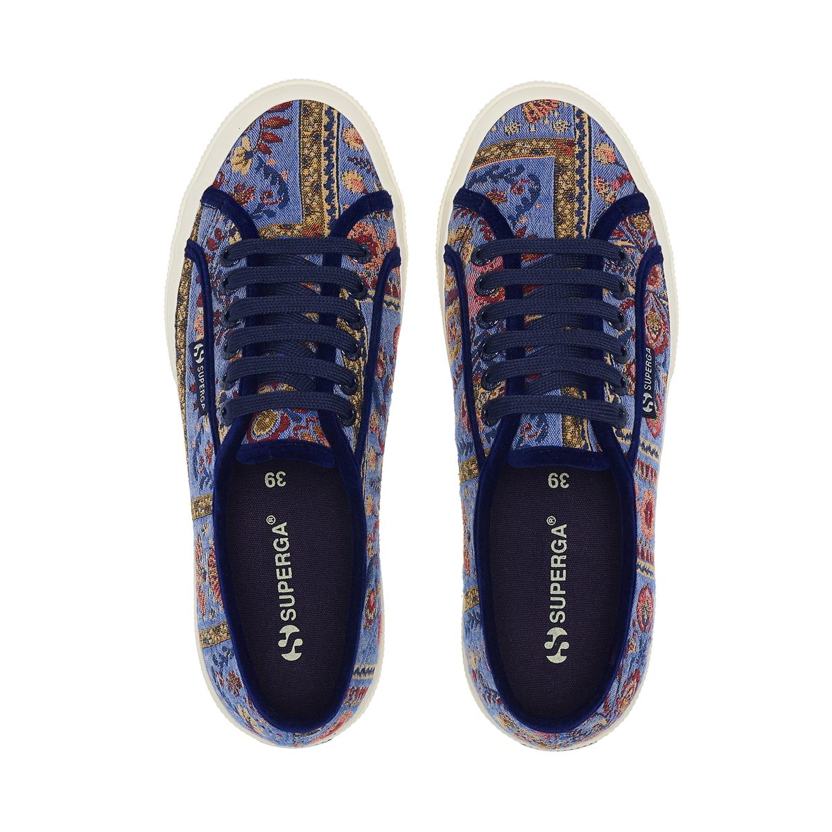 2750 Tapestry - Blue Beige Off White