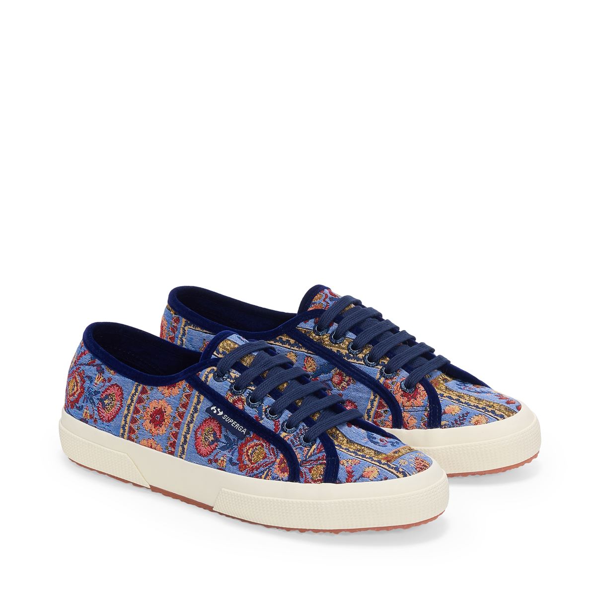 2750 Tapestry - Blue Beige Off White