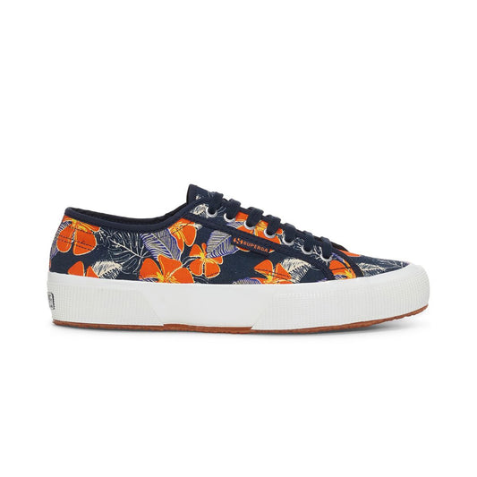 2750 OG HIBISCUS FLOWER - BLUE NAVY ORANGE