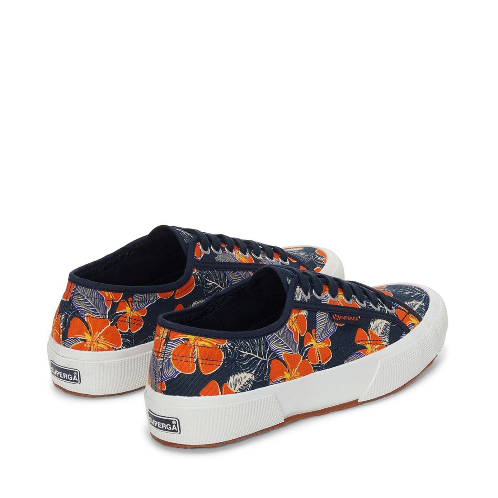 2750 OG HIBISCUS FLOWER - BLUE NAVY ORANGE
