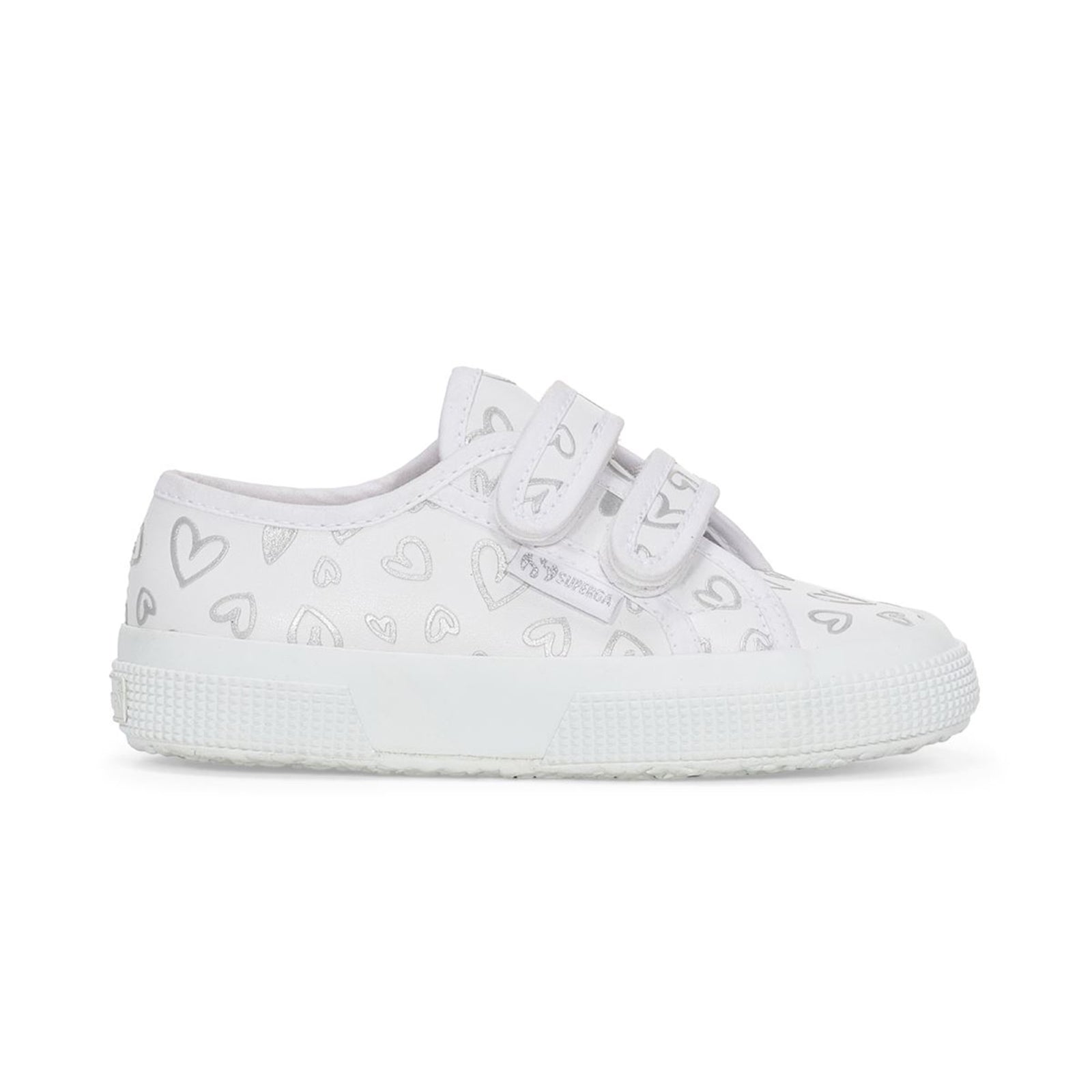 2750 Kids Strap Cute Hearts - White Silver