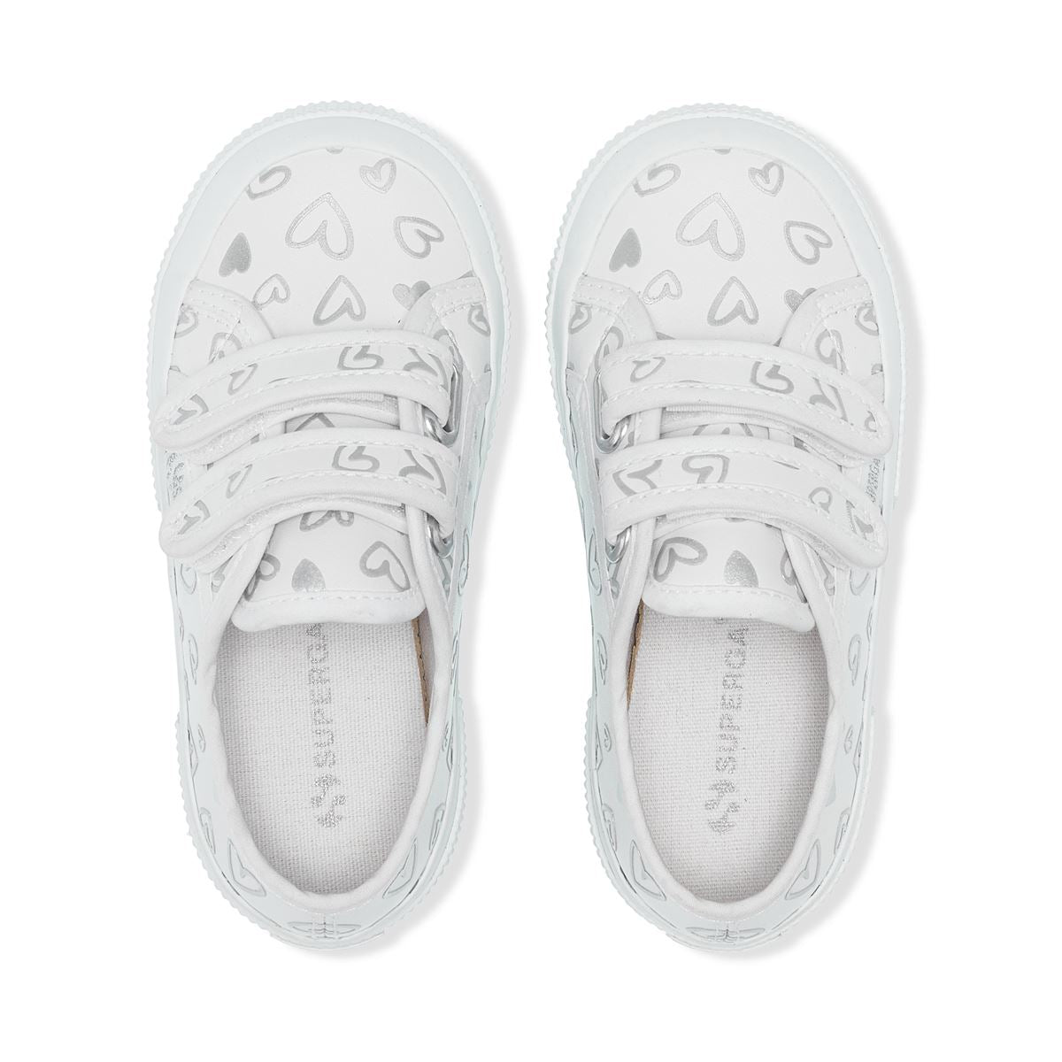 2750 Kids Strap Cute Hearts - White Silver