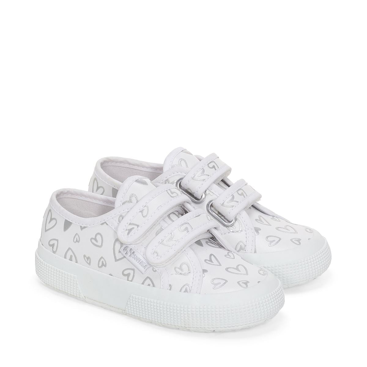 2750 Kids Strap Cute Hearts - White Silver