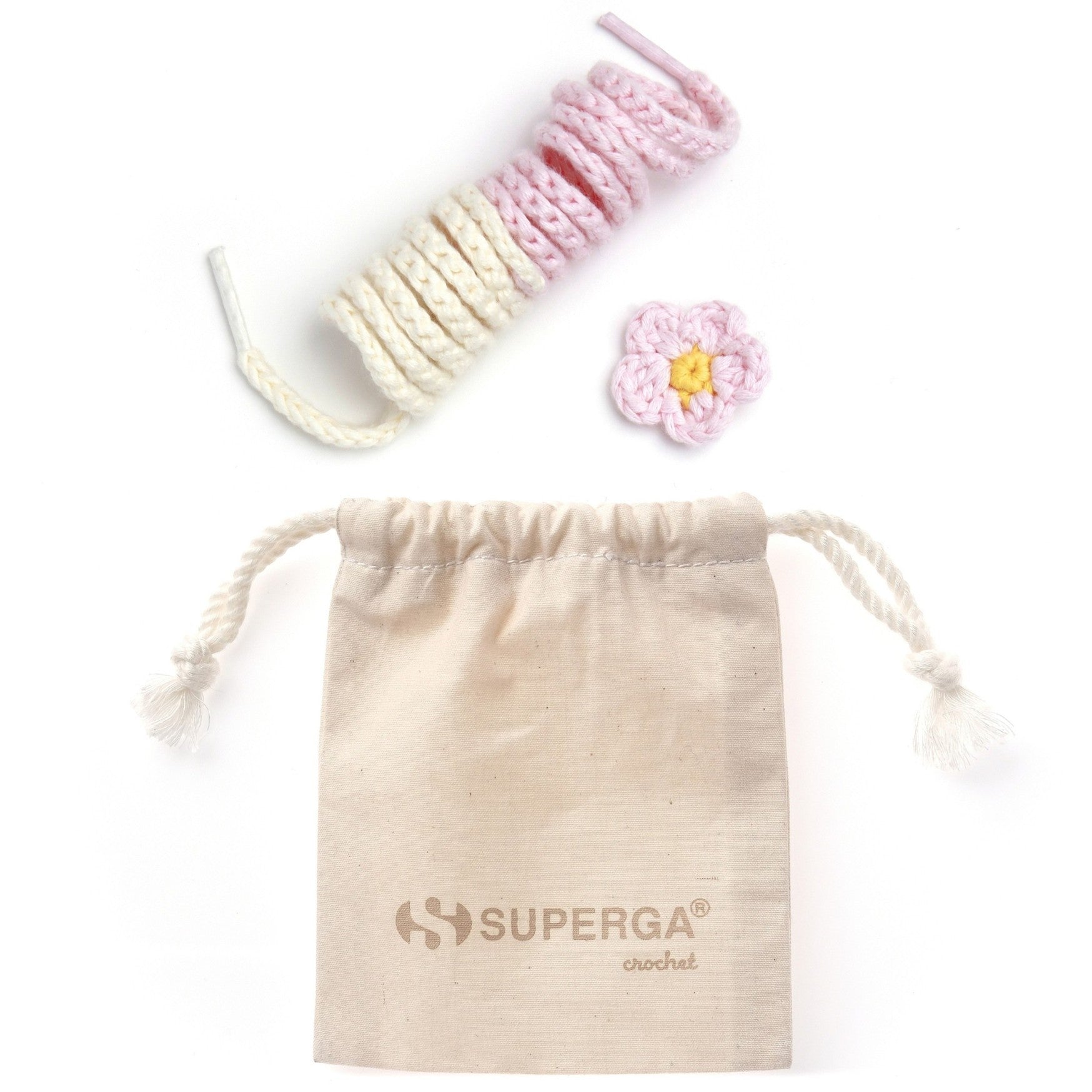 CROCHET PIN FLOWER SET - WHITE PINK YELLOW